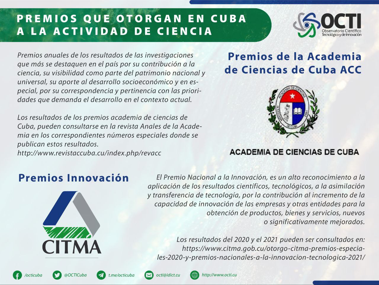 Premios a la actividad de ciencia en Cuba